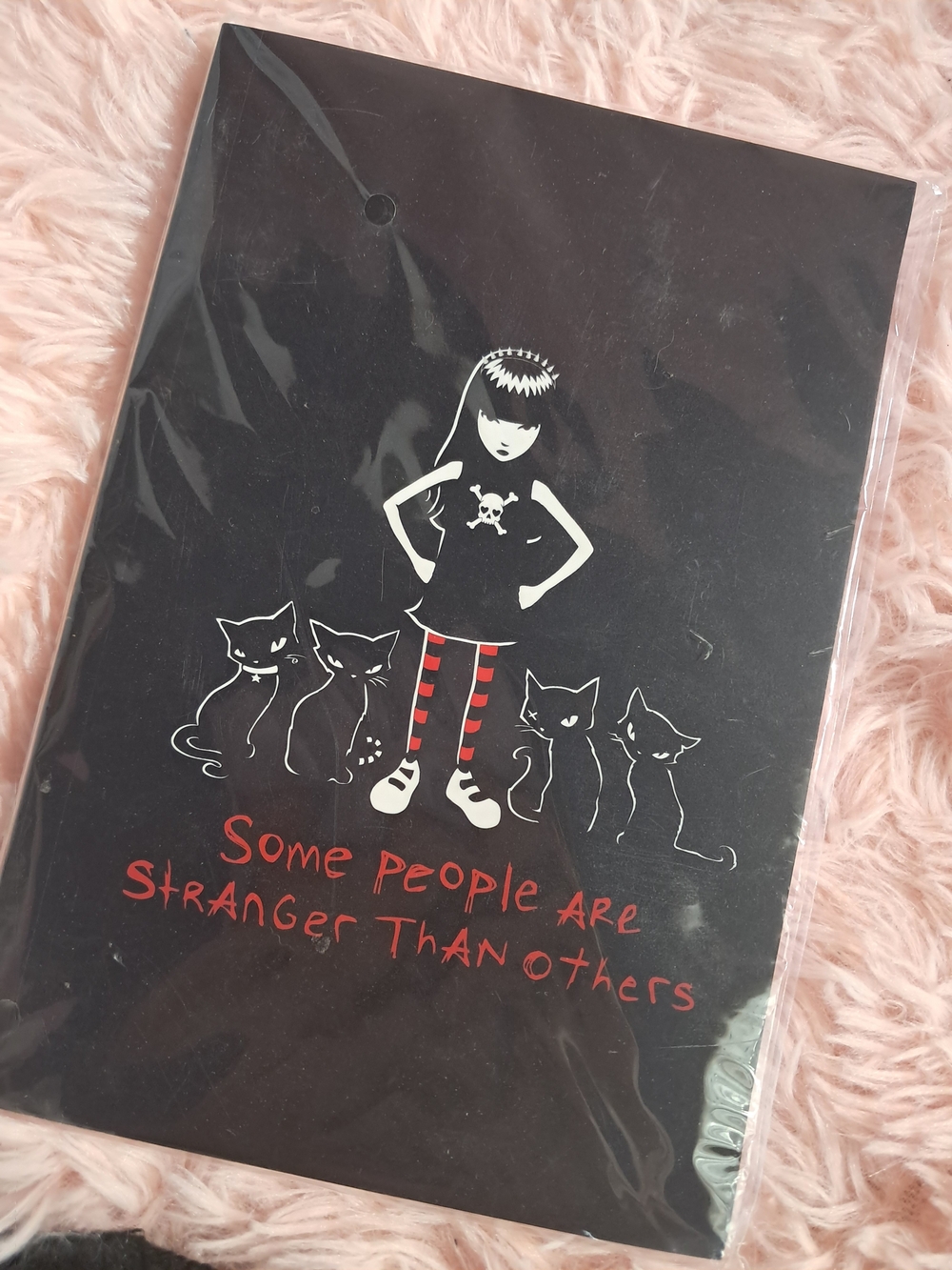 Emily The Strange Gothic Girl & Cats Notebook with Red Accents